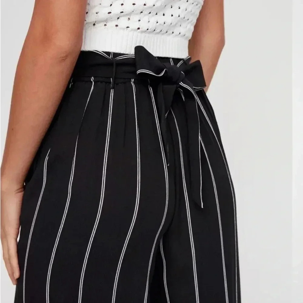 Wilfred Free | Faun Mutli Color Stripe Crepe Culottes Cropped pants - Picture 4 of 10
